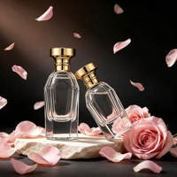 Bouteille de parfum cylindrique en verre transparent de 30/50 ml, sérigraphiée, flacon pulvérisateur vide pour cosmétiques, vente en gros