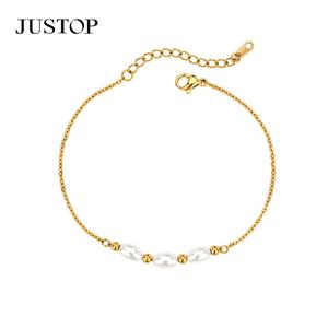 Wholesale Custom PVD 18K 24K Gold Natural Pearl Shell Freshwater <b>Earrings</b> <b>Bracelet</b> Fashion Jewelry <b>Set</b> Pearl Necklace <b>Set</b> - Product Image 5