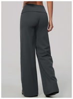 Pantalon évasé taille basse extensible et doux pour femme, idéal pour le yoga, le sport et la course, avec revers pliables, grandes tailles, personnalisable pour tous les sports