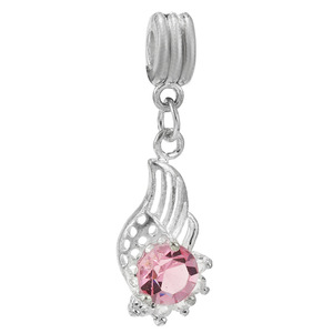 Abalorios al por mayor para pulseras, serie <span class=keywords><strong>rosa</strong></span>, cuentas de agujero grande, de metal esmaltado, bonitos dijes DIY para la fabricación de joyas - Product Image 2