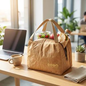 Tyvek Insulated Cooler <b>Lunch</b> <b>Bag</b> Waterproof Reusable Thermal Paper <b>Lunch</b> Tote for Food Storage Picnic - Product Image 2