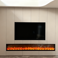 Cheminée électrique moderne à installation intégrée, support TV, flamme LED 2D, cheminée électrique décorative pour usage domestique et hôtelier