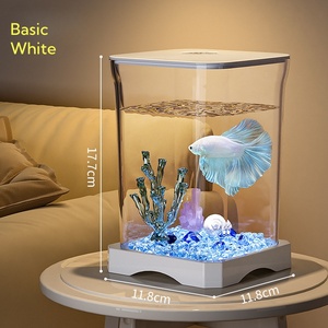 Mini Pecera para <span class=keywords><strong>Peces</strong></span> Betta <span class=keywords><strong>con</strong></span> Iluminación LED, Acuario para Niños y Principiantes, Ideal para <span class=keywords><strong>Peces</strong></span> Betta y Guppies - Product Image 5