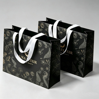 Sac de shopping en papier d'art de luxe personnalisé OEM, emballage de vente au détail pour cosmétiques, sac fourre-tout avec poignée pour salon de beauté, studio
