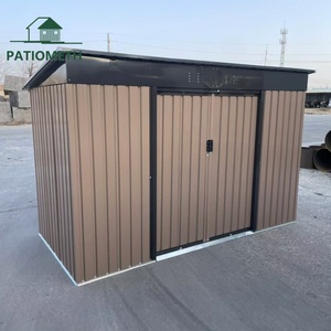 Abri de jardin <span class=keywords><strong>en</strong></span> métal de 9 pi x 4 pi pour l'extérieur, avec étagère de <span class=keywords><strong>rangement</strong></span> latérale, pour patio, cour, porte coulissante - Product Image 5