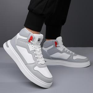 Baskets montantes pour hommes, tige synthétique, bout rond, à lacets, antidérapantes, style basketball, pour l'automne - Product Image 3