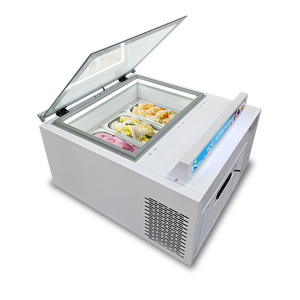 Small Mini 3 Pcs <strong>Ice</strong> <strong>Cream</strong> showcase Gelato <strong>Ice</strong> <strong>Cream</strong> <strong>Freezer</strong> Refrigerated Display Cabinet - Product Image 3