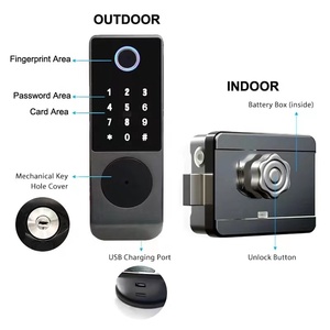 Không thấm nước IP65 mở khóa từ xa với ttlock tuya App cerradura inteligente vân tay mã thẻ chìa khóa thông minh rim khóa - Product Image 3