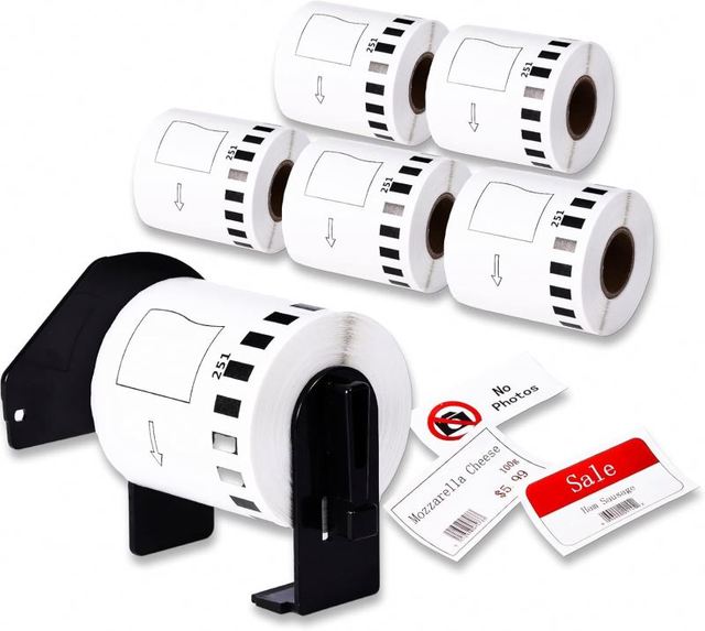 Replacement Labels for Brother QL-820NWB Label Rolls QL-800 QL-810W Label BlacK/Red on White DK-2251 Paper Tape (2.4 in X 50 Ft)