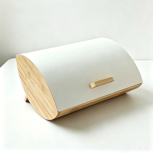 Bamboo Lid Bread <b>Box</b> 30.5 X 24.5 X 16 Cm Airtight Kitchen <b>Storage</b> For Bread - Product Image 1