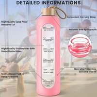 Draagbare transparante glazen flessen van hoog borosilicaatglas, op maat gemaakt, BPA-vrij, 32oz herbruikbare glazen drinkbekers met deksel