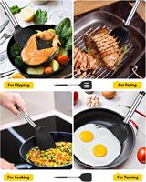 Accessoires de cuisine antiadhésifs de haute qualité Silicone solide tourneur spatule ustensiles 2 pièces Pack outils de cuisson