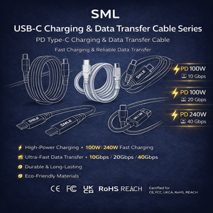 Cable de 100W 20V 5A con revestimiento de TPE, tacto suave, carga rápida, transferencia de datos <span class=keywords><strong>USB</strong></span> 2.0, certificado CE/FCC/RoHS, OEM ODM, <span class=keywords><strong>1m</strong></span> de longitud, blanco, personalizado - Product Image 6