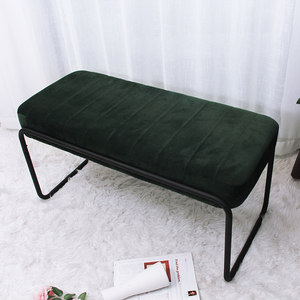 Custom pieghevole verde in velluto ottomano divano <span class=keywords><strong>oro</strong></span> gambe camera da letto panca in tessuto con deposito letto pouf scarpe fasciatoio sgabello - Product Image 3