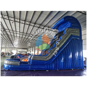 Toboggan <span class=keywords><strong>aquatique</strong></span> gonflable sur le thème des vagues bleues avec piscine, toboggan en PVC de qualité commerciale très résistant pour enfants et adultes, location pour fête <span class=keywords><strong>aquatique</strong></span> - Product Image 5