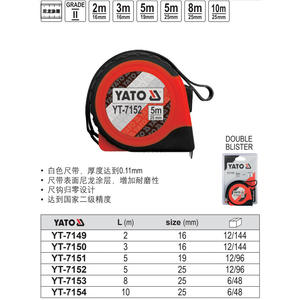 Cinta Métrica Yato de 5m con Hoja de Acero, Retorno Automático, Herramienta de Construcción - Product Image 5