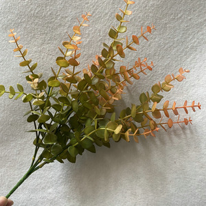 Lot de 20 tiges de plantes artificielles en plastique, peintes à l'huile, couleur <span class=keywords><strong>eucalyptus</strong></span>, fleurs artificielles, plante verte en pot - Product Image 4