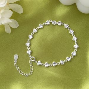 Dylam Women Fine Jewelry Minimalist Design Rhodium Plated 925 Sterling Silver Tennis <b>Adjustable</b> Daily Wear <b>Bracelet</b> - Product Image 3