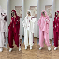 Ensemble deux pièces élégant pour femme, style coréen, pour le sport et le quotidien, avec pantalon large à capuche et manches longues, pour le commerce transfrontalier