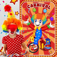 Augenbinden-Spiel Clown Grafik-Poster Aufkleber LT24080501 Typ Party-Poster für Geburtstagsfeier Karneval Hintergrund-Dekoration Party