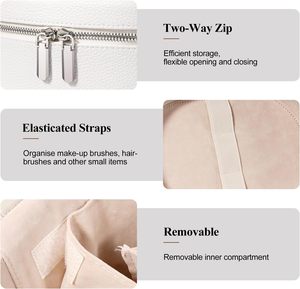 Custom Logo Waterproof PU Fashion <b>Large</b> Portable Cosmetic <b>Bag</b> Case Travel <b>Makeup</b> Case Zip Top Carry Handle - Product Image 2