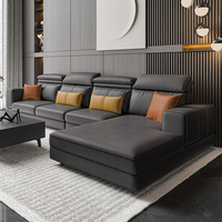 Sofá Modular en Forma de U Contemporáneo de 7 a 8 Plazas, Sofá Seccional Reclinable de Microfibra, Juego de Sofás Cama para Sala de Estar de Apartamento o Villa