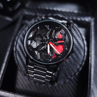 Jam Tangan Roda 3D Resmi Original Berkualitas Tinggi Grosir Jam Tangan Roda Quartz Tahan Air Jam Tangan Roda Mobil Lambo Teriamer