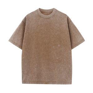 T-shirt personnalisé pour homme, délavé à l'acide, 100 % coton, coupe oversize, grande taille, imprimé graphique, logo rétro, col rond, manches courtes, vente en gros - Product Image 4