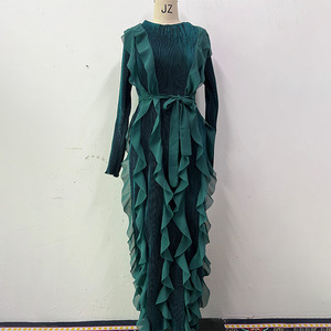 Robe Élégante pour Femme, Nouveau Design Tendance, Col Rond, Volants et Plissés, Été 2025, Vente en Gros Boutique - Product Image 6