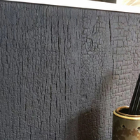 Panneaux muraux en pierre flexible en bois de cèdre carbonisé de conception traditionnelle, imperméables pour l'extérieur, résidentiel, commercial, design graphique