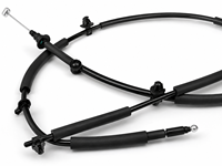 Câble de déverrouillage de capot automobile BIW37530205AA Marque JS Construction en acier noir et plastique pour véhicules à conduite à droite Capot moteur