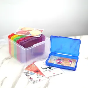 29513c रंगीन फोटो आयोजक भंडारण बॉक्स और शिल्प कीपर भंडारण बक्से प्लास्टिक फोटो मामले भंडारण के साथ 6 छोटे से बॉक्स