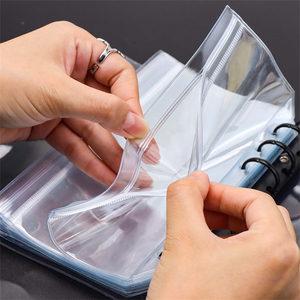Buste con Cerniera in PVC Trasparente A5 A6 A7 con 2 Tasche, Chiusura Piatta e Tasca Laterale Senza Cerniera, Buste Portadenaro - Product Image 5