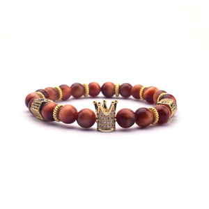 Bracelets de perles en pierre naturelle pour femmes et hommes, lot de 4, bijoux à breloques, Micro <span class=keywords><strong>pavé</strong></span>, boule en CZ, vente en gros, nouveau - Product Image 5