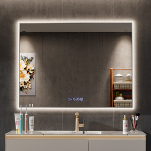 مرايا حائطية بإضاءة خلفية قابلة للتعتيم تدريجيًا مع مزيل للضباب ومقاومة للكسر وذاكرة وإضاءة بثلاثة ألوان - Product Image 1