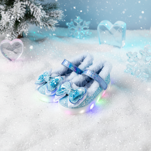 OZKIZ Korean Kids Comfort Light <b>Blue</b> <b>Glitter</b> Slip-on Shoes for Girls 2-7 Years Winter Wholesale Children Fashion - Product Image 3