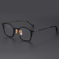 Montura de gafas ópticas de diseño japonés de alta gama, marco de gafas con forma cuadrada Irregular de titanio puro, edición limitada