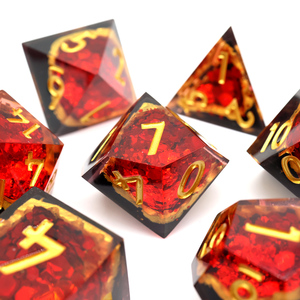 Stunning Red Geode Polyhedral RPG Dice Set,Unique Handmade Resin DND Dice for <strong>Dungeons</strong> <strong>and</strong> <strong>Dragons</strong> <strong>Board</strong> <strong>Games</strong> &amp; Role-G3 - Product Image 5