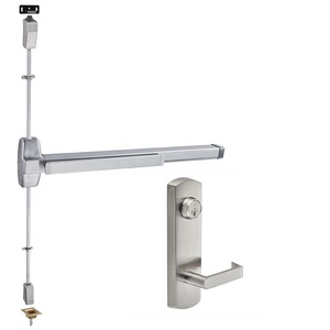 KEYMAN Barre anti-panique en acier inoxydable Barre anti-panique à tige verticale Dispositif de sortie anti-panique pour serrure de porte coupe-feu à double battant - Product Image 3