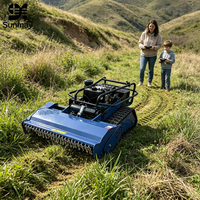 Tondeuse robot autotractée intelligente de haute qualité avec télécommande, machine de coupe d'herbe à braquage zéro, débroussailleuse