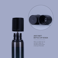 Bouteille noire transparente vide 30ml 60ml 100ml Bouteilles en plastique PET pour huile liquide essentielle avec compte-gouttes