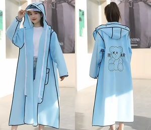 Ropa de Lluvia de EVA para Mujer y Hombre con Capucha y Mangas Transparentes, Chaqueta Impermeable Ligera Reutilizable para Exteriores - Product Image 6