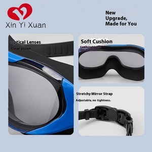 Lunettes de natation pour enfants OEM, vision large, réglables, étanches, HD, anti-buée, avec verres transparents et sangles en silicone - Product Image 3