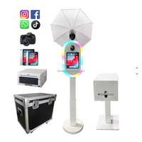 Kiosque photo instantané portable en libre-service avec Wi-Fi, Bluetooth, écran tactile, iPad, smartphones, appareils photo, corps métallique