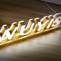 Enseigne avec logo lumineux personnalisé mini enseignes lumineuses en acrylique 3d rétroéclairées à l'avant Enseigne de table à LED
