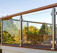 Modulares Modernes Geländer für Balkone, Maßgefertigte Quadratrohre aus Edelstahl 201/304/316, Glasgeländer, Rostbeständig und Wasserfest