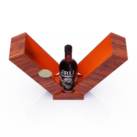 Caja de Regalo de Madera Hecha a Mano para Vino, con Capacidad para una Sola Botella, Compartimento Independiente, Caja de Regalo Abierta para Vino
