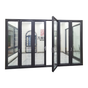 Portes en aluminium résistantes aux ouragans pour villas insulaires, portes pliantes à double vitrage, portes accordéon pour maisons - Product Image 3