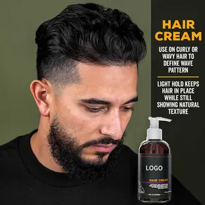 Krim penataan rambut Label pribadi pria, krim penghalus rambut keriting bergelombang tekstur alami krim penata rambut produk
