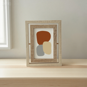 Ofis masası dekorasyon için Roated koyu ceviz ahşap masa fotoğraf çerçevesi - Product Image 3